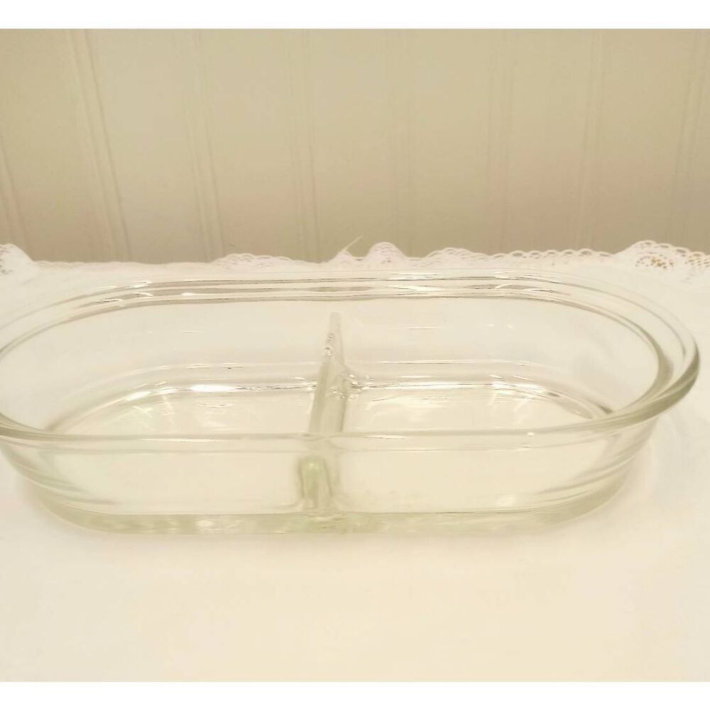 Pyrex, clear divided dish. # 8300- og, 2 cups , 470 ml, heat n serve - Picture 2 of 9
